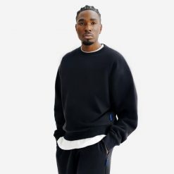 Bluza okrągły dekolt męska Elementals. Czarne bluzy nierozpinane męskie Decathlon, m, bez wzorów, z bawełny, bez ramiączek, bez kaptura. Za 169.99 zł.