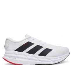 Buty do biegania adidas. Białe buty do biegania męskie ADIDAS, bez wzorów, bez zapięcia, do biegania. Za 509.99 zł.
