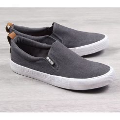 Trampki męskie niskie slip on szare Big Star - szary. Szare trampki męskie Big Star, bez wzorów, retro. Za 70.00 zł.