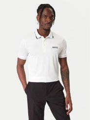 BOSS Polo Paul Pro 50506203 Biały Slim Fit. Białe koszulki polo męskie Boss, m, bez wzorów, z syntetyku, bez kołnierzyka, bez ramiączek. Za 499.99 zł.