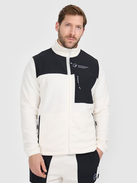 4F Polar ze stójką regular męski - beżowy XXL. Brązowe bluzy z polaru męskie 4f, m, bez wzorów, z polaru, biznesowe, bez ramiączek, bez kaptura. Za 199.99 zł.