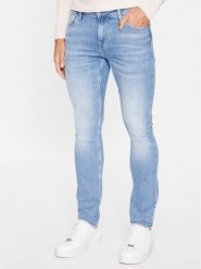 Guess Jeansy M2YAN1 D4Q43 Niebieski Skinny Fit. Niebieskie jeansy męskie Guess, z aplikacjami, z bawełny. Za 389.99 zł.