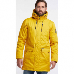 Parka funkcyjna w kolorze żółtym. Parki męskie marki SOLOGNAC. W wyprzedaży za 413.95 zł.