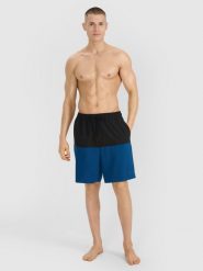 4F Spodenki plażowe męskie - turkusowe XXL. Niebieskie szorty męskie 4f, bez wzorów, z materiału, wakacyjne. Za 59.99 zł.