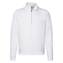 Bluza Męska Premium Plain Quarter Zip Raglan. Białe bluzy nierozpinane męskie Fruit of the Loom, m, bez wzorów, bez ramiączek, bez kaptura. Za 143.99 zł.