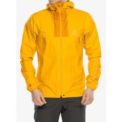 Kurtka przeciwdeszczowa męska Haglofs L.I.M Proof Jacket. Żółte kurtki męskie Haglöfs, l, bez wzorów, sportowe, bez ramiączek, bez kaptura. Za 613.99 zł.