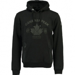 Bluza w kolorze czarnym. Czarne bluzy nierozpinane męskie Canadian Peak, z nadrukiem, prążkowane. W wyprzedaży za 136.95 zł.