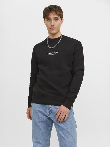 Jack & Jones Bluza Vesterbro 12241694 Czarny Relaxed Fit. Czarne bluzy nierozpinane męskie Jack & Jones, m, bez wzorów, z bawełny, bez ramiączek, bez kaptura. Za 119.99 zł.