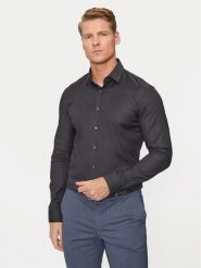 Calvin Klein Koszula K10K113182 Czarny Slim Fit. Czarne koszule męskie Calvin Klein, m, bez wzorów, z bawełny, bez kołnierzyka, bez ramiączek. Za 339.99 zł.