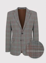 PAKO LORENTE – Szara marynarka casualowa w brązową kratę. Brązowe marynarki męskie Pako Lorente, m, bez wzorów, z elastanu. Za 279.99 zł.