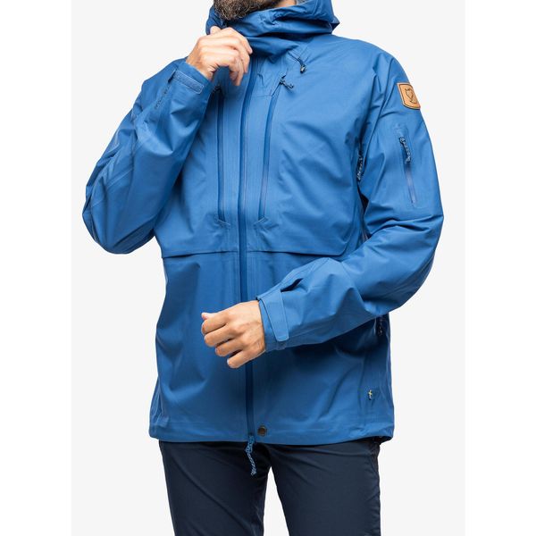 Kurtka wodoodporna męska Fjallraven Keb Eco-Shell Jacket. Niebieskie kurtki męskie Fjällräven, m, bez wzorów, sportowe, bez ramiączek, bez kaptura. Za 1,836.99 zł.