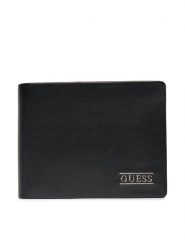 Guess Portfel SMNEBR LEA24 Czarny. Czarne portfele męskie Guess, z aplikacjami, ze skóry. Za 239.99 zł.