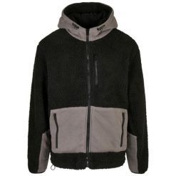 Kurtka z kapturem Urban Classics sherpa. Czarne kurtki męskie Urban Classics, m, bez wzorów, bez ramiączek, z kapturem. Za 379.50 zł.