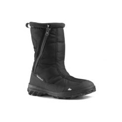 Śniegowce turystyczne SH100 X-Warm męskie. Czarne buty zimowe męskie QUECHUA, na zimę, bez wzorów, z gumy, bez obcasa, bez zapięcia. Za 129.99 zł.