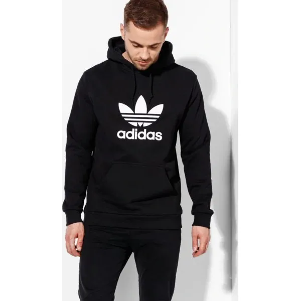 Adidas Bluza Trefoil Hoodie Adicolor , czarny, rozmiar M. Czarne bluzy nierozpinane męskie ADIDAS, m, z aplikacjami, z bawełny. Za 279.99 zł.