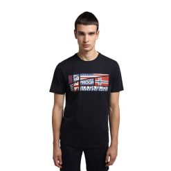 Koszulka sportowa męska Napapijri. Niebieskie t-shirty sportowe męskie Napapijri, m, bez wzorów, sportowe, bez ramiączek. Za 69.99 zł.
