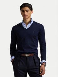 Polo Ralph Lauren Sweter 710946142001 Granatowy Slim Fit. Niebieskie kardigany męskie Polo Ralph Lauren, m, bez wzorów, z wełny, bez ramiączek. Za 759.99 zł.