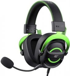 Słuchawki gamingowe Havit H2030E (czarny/zielony). Czarne słuchawki bluetooth Havit. Za 162.99 zł.