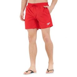 Męskie Szorty Kąpielowe Essentials. Czerwone kąpielówki męskie SPEEDO, bez wzorów, sportowe. Za 120.99 zł.