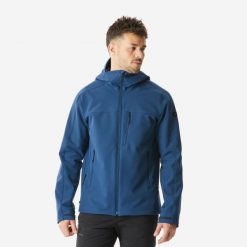 Kurtka softshell turystyczna męska Quechua MT500. Czarne kurtki softshell męskie FORCLAZ, m, bez wzorów, z polaru, bez kaptura, trekkingowe. Za 249.99 zł.