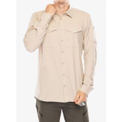 Koszula turystyczna męska Vaude Rosemoor LS Shirt II. Brązowe koszule męskie Vaude, m, bez wzorów, bez kołnierzyka, bez ramiączek. Za 340.45 zł.