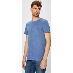 U.S. Polo - T-shirt. Szare koszulki polo męskie U.S. Polo, z bawełny, z okrągłym kołnierzem. W wyprzedaży za 159.90 zł.