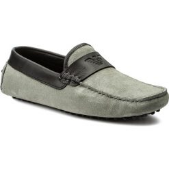 Mokasyny EMPORIO ARMANI - X4B118 XL269 P519 Cement/Black. Szare mokasyny męskie Emporio Armani, ze skóry. W wyprzedaży za 829.00 zł.