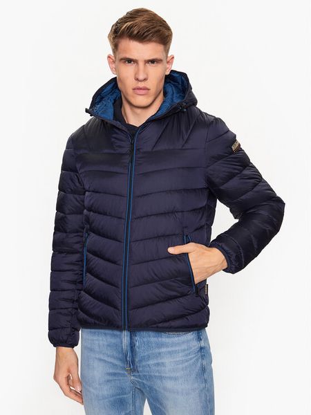 Napapijri Kurtka przejściowa Aerons NP0A4GJO Granatowy Regular Fit. Niebieskie kurtki męskie Napapijri, m, bez wzorów, z syntetyku, bez ramiączek, bez kaptura. Za 609.99 zł.