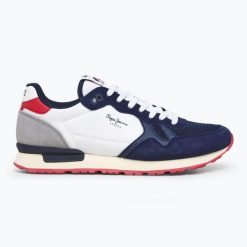 Buty męskie Pepe Jeans Brit Camp. Niebieskie buty sportowe na co dzień męskie Pepe Jeans, m, bez wzorów, z jeansu, bez ramiączek, bez kaptura. Za 299.99 zł.