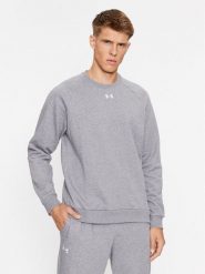 Under Armour Bluza Ua Rival Fleece Crew 1379755 Szary Loose Fit. Szare bluzy nierozpinane męskie Under Armour, m, bez wzorów, z bawełny, bez ramiączek, bez kaptura. Za 109.88 zł.