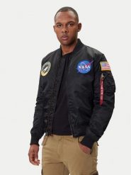 Alpha Industries Kurtka bomber Nasa 166107 Czarny Regular Fit. Czarne kurtki męskie Alpha Industries, m, bez wzorów, z syntetyku, bez ramiączek, bez kaptura. Za 669.00 zł.