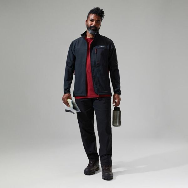 Kurtka softshell męska Berghaus Ghlas 2.0 Softshell JKT. Czarne kurtki męskie Berghaus, m, bez wzorów, z softshellu, sportowe, bez ramiączek, bez kaptura. Za 360.99 zł.