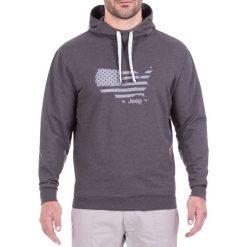 Bluza w kolorze ciemnoszarym. Szare bluzy z kapturem męskie marki Jeep, m, z kapturem. W wyprzedaży za 119.95 zł.