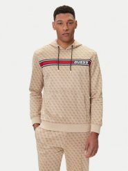 Guess Bluza Z4BQ30 K7122 Beżowy Regular Fit. Brązowe bluzy nierozpinane męskie Guess, m, z aplikacjami, z bawełny, bez ramiączek, bez kaptura. Za 389.99 zł.