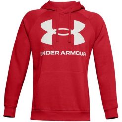 Bluza fitness męska Under Armour Rival Fleece Big Logo HD. Czerwone bluzy nierozpinane męskie Under Armour, m, bez wzorów, casualowe, bez ramiączek, bez kaptura. W wyprzedaży za 159.00 zł.