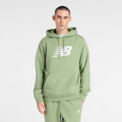 Bluza męska New Balance MT43904AAR – zielona. Zielone bluzy z kapturem męskie New Balance, m, z aplikacjami, z bawełny, z kapturem. Za 259.99 zł.