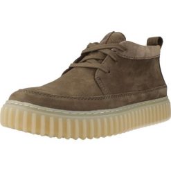 Buty CLARKS TORHILL HI Zielony. Zielone buty trekkingowe męskie Clarks, bez wzorów, ze skóry, sportowe, bez obcasa, bez zapięcia. Za 573.85 zł.