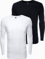 Ombre Zestaw longsleeve męski z długim rękawem - mix 2-pak V8 Z43 L. Koszulki męskie z długim rękawem Ombre, l, bez wzorów, bez kołnierzyka, bez ramiączek. Za 159.99 zł.