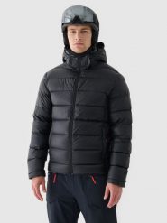 4F Kurtka narciarska puchowa z naturalnym wypełnieniem - czarna XXL. Czarne kurtki narciarskie i snowboardowe męskie 4f, na zimę, m, bez wzorów, z dzianiny, z kapturem, narciarskie. Za 699.99 zł.