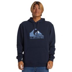 Bluza z kapturem dla Mężczyzn BIG LOGO Czarny. Niebieskie bluzy nierozpinane męskie Quiksilver, m, bez wzorów, z bawełny, z kapturem. W wyprzedaży za 245.05 zł.