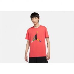 Koszulka sportowa męska Nike Air Jordan Sport. Czerwone t-shirty sportowe męskie Nike, l, bez wzorów, z bawełny, sportowe, bez ramiączek. Za 227.00 zł.