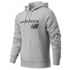 Bluza na co dzień męska NEW BALANCE z kapturem. Szare bluzy nierozpinane męskie New Balance, m, bez wzorów, bez ramiączek, z kapturem. Za 269.00 zł.