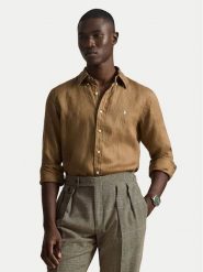 Polo Ralph Lauren Koszula 710966294505 Brązowy Regular Fit. Brązowe koszule męskie Polo Ralph Lauren, m, bez wzorów, ze lnu, bez kołnierzyka, bez ramiączek. Za 779.99 zł.