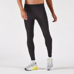 Legginsy do biegania męskie Kiprun Run 500 Warm ocieplane. Czarne legginsy męskie KIPRUN, m, bez wzorów, z elastanu, do biegania. Za 139.99 zł.