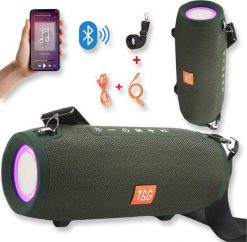 Głośnik T&G GŁOŚNIK BLUETOOTH PRZENOŚNY BEZPRZEWODOWY MOBILNY USB BOOMBOX RADIO LED MP3 TG322. Głośniki przenośne T&G. Za 129.99 zł.