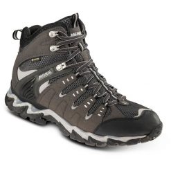 Buty turystyczne męskie Meindl Respond Mid II Gore-Tex. Szare buty trekkingowe męskie Meindl, bez wzorów, z gore-texu, sportowe, bez obcasa, bez zapięcia. Za 917.37 zł.