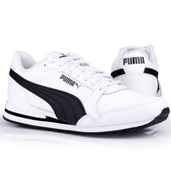 Buty męskie sportowe do chodzenia Puma ST RUNNER. Białe buty do biegania męskie Puma, bez wzorów, z materiału, bez zapięcia, do biegania. Za 439.00 zł.