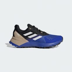 Buty Terrex Soulstride RAIN.RDY Trail Running. Brązowe buty do biegania męskie ADIDAS, bez wzorów, z materiału, bez zapięcia, do biegania. Za 439.00 zł.