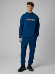 4F Spodnie dresowe joggery męskie - turkusowe 3XL. Niebieskie spodnie dresowe męskie 4f, bez wzorów, z dresówki, długie. Za 159.99 zł.