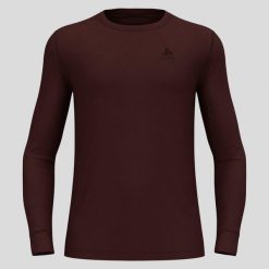 Bluza termoaktywna męska Odlo Merino 200 BL Top Crew Neck LS. Brązowe bielizna termoaktywna męska Odlo, m, bez wzorów, bez ramiączek, bez kaptura. Za 319.99 zł.